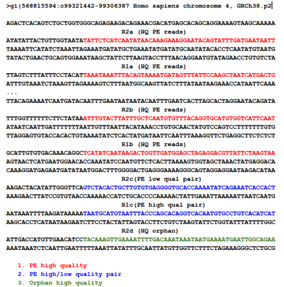 Where the reads map and the different read scenario